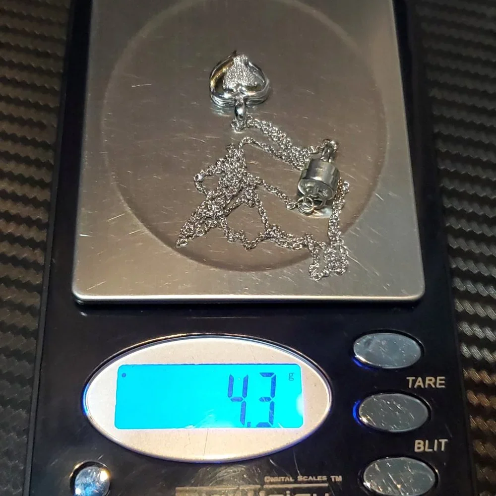 18 Inch 925 Sterling Silver Genuine Diamonds And 14K Gold Accent Necklace - Picture 8 of 8